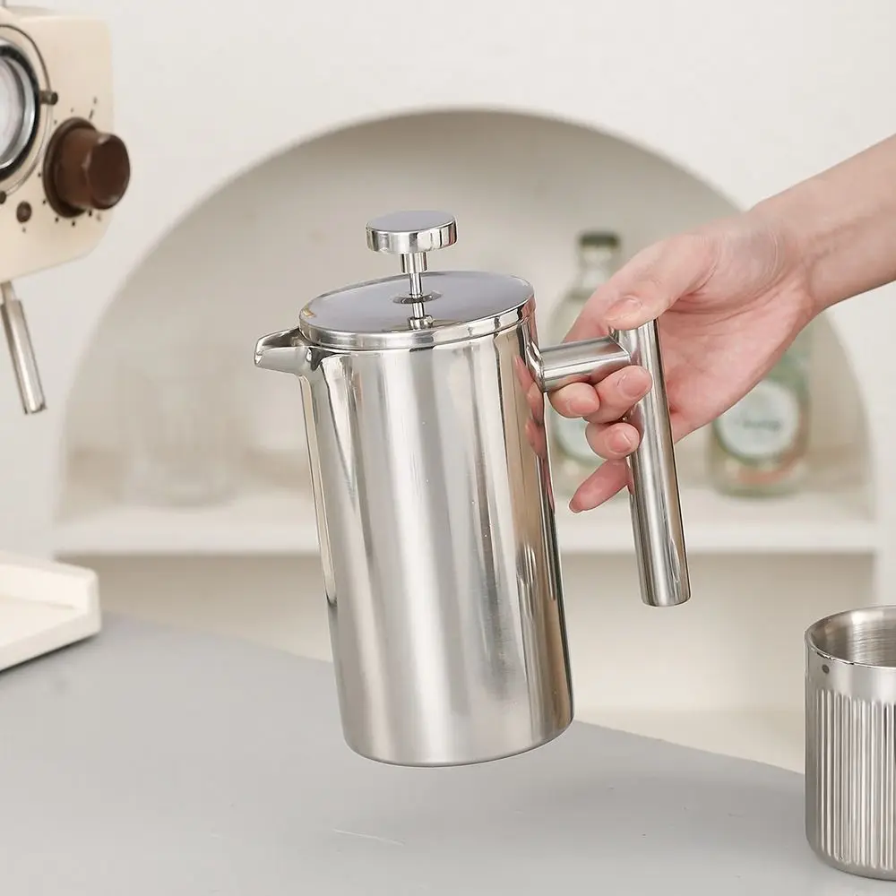 350/600/800/1000/1500ml French Press Coffee Maker Filtration System Easy Clean Stainless Steel Coffee Brewer Double Wall