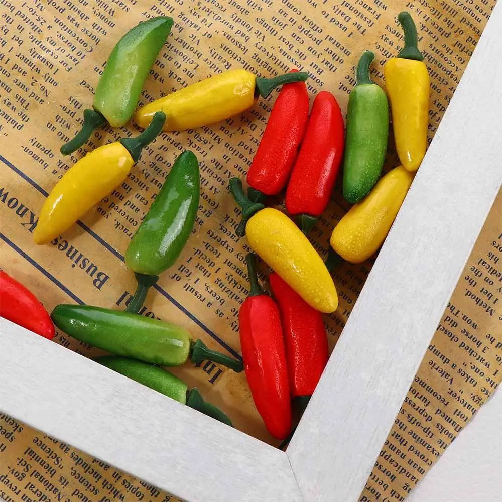 10 PCS Artificial Plastic Simulation Chili Pepper Plants Corsage Putting Fruit Vegetables For New Year's Home Decoration