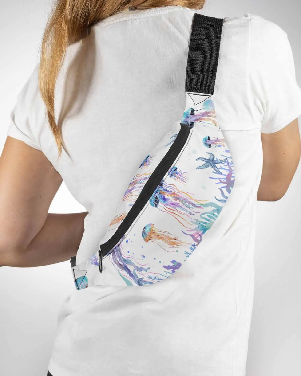 

Summer Watercolor Ocean Navigation Phone Belt Bag Wallet Pouch Waterproof Banana Hip Bags Waist Bag Fanny Pack for Women Men