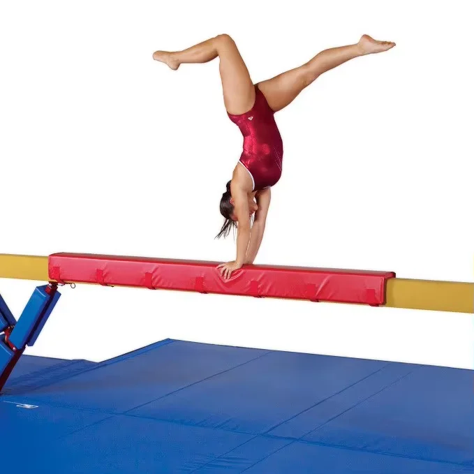 Movable Wood Gym Balance Beam with Casting Iron Base