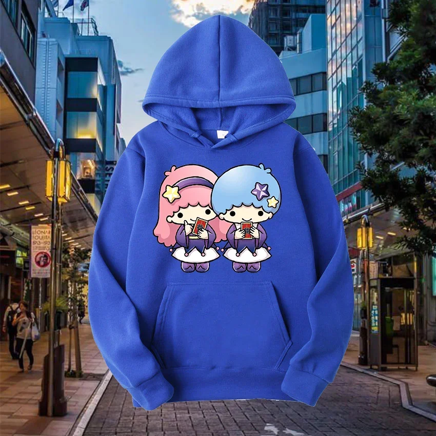 Male Sweatshirts Pocket Anime Sanrio Little Twin Stars Long Sleeve Cozy Popular Streetwear Men Hoodies Autumn Winter Pullover