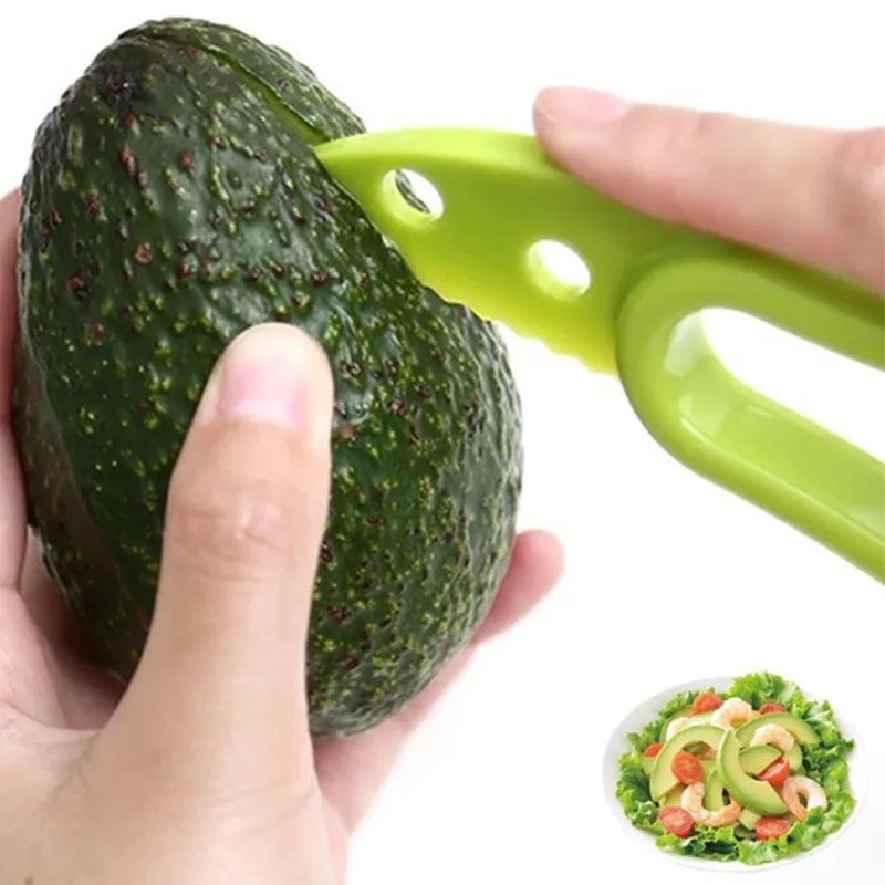 Avocado Slicer Shea Corer Butter Obst Schäler Cutter Zellstoff Separator 3 In 1 Kunststoff Messer Küche Gemüse Werkzeuge