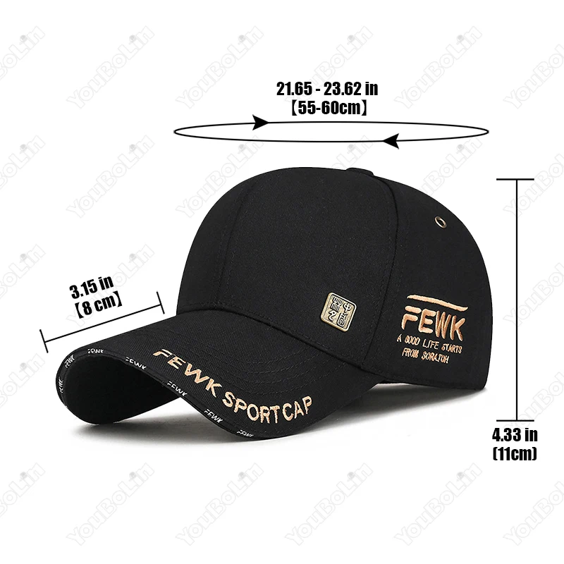 Neue Modische Hochwertige Unisex Baseballkappe im Chinesischen Stil mit Buchstaben-Stickerei aus Baumwolle, Verstellbare Sonnenmütze, Trucker-Caps, Dad Hats – Detail 2