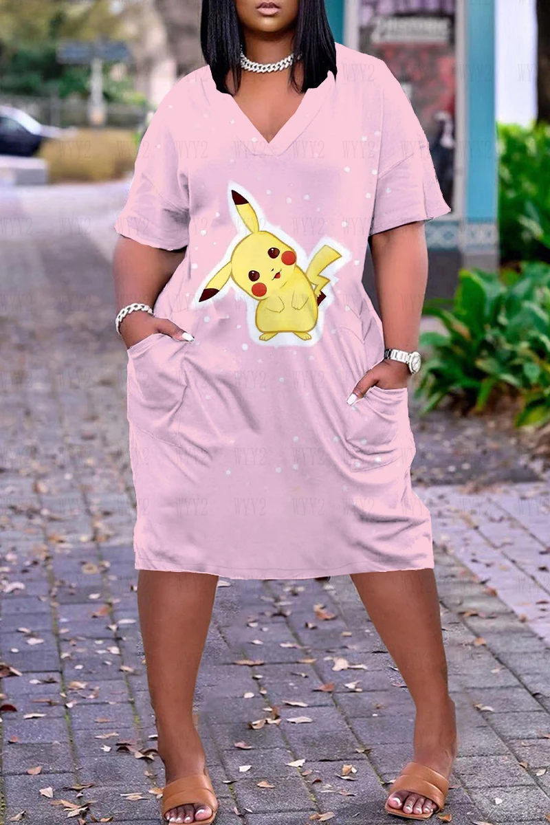 

Pocket Formal Dresses Ladies 2023 V-neck Women's Dress Y2k Clothes Women Comfort Womens Clothing Big Size Dresses for Prom New