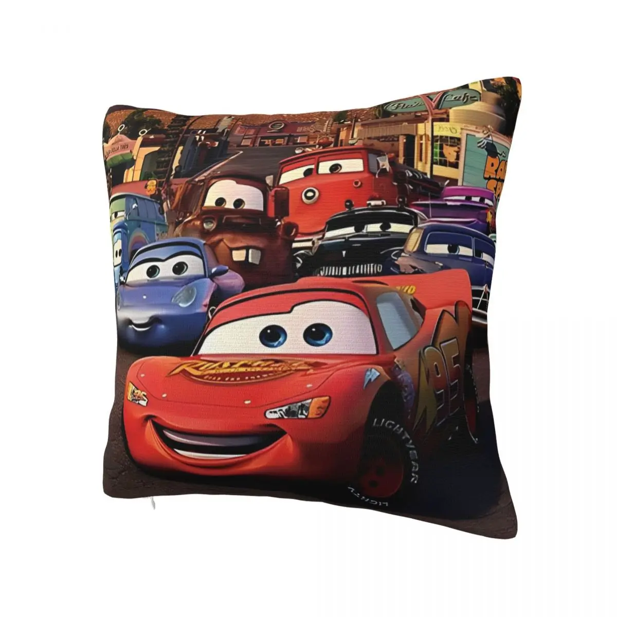 Cars Sunny Day With Best Friends Pillowcase Polyester Cushion Cover Lightning McQueen Throw Pillow Case Cover Zippered