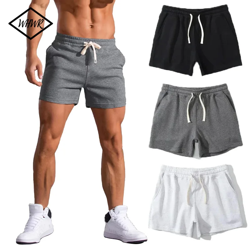 Summer Gym Shorts Men Sport Running Shorts Homme Solid Color Breathable Soft Basketball Tennis Short Pants Workout Sportswear