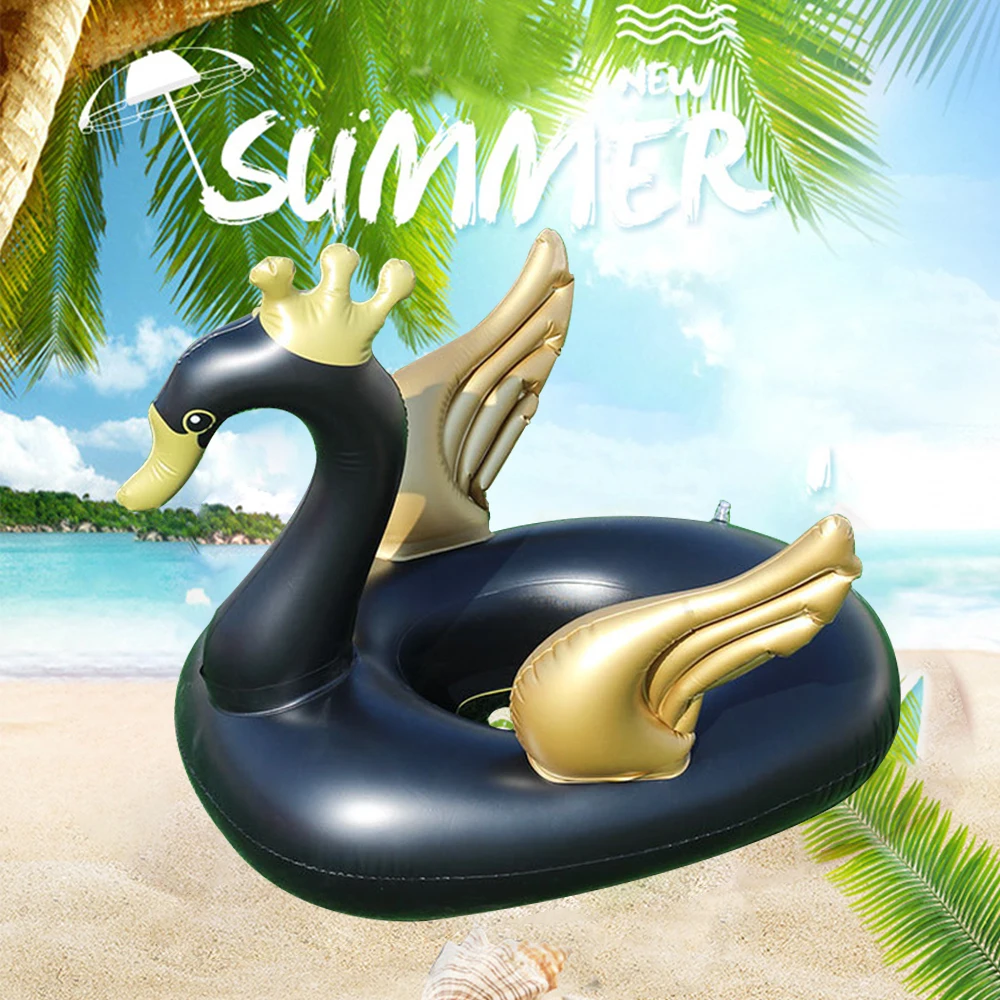 Inflatable Float Baby Swimming Circle White/Black Swan Swim Circle Water Fun Toys Children Holiday  water sport Beach Party Toys