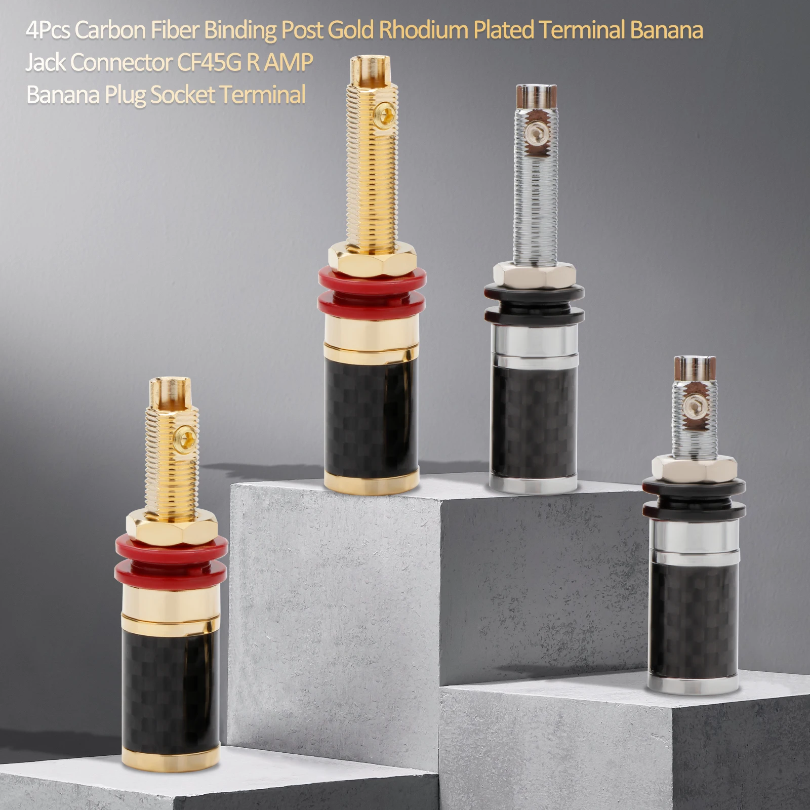 

Hi-end Speaker Binding Post Carbon Fiber Rhodium Plated Gold Plated Solderless Speaker Audio Banana Terminal Block