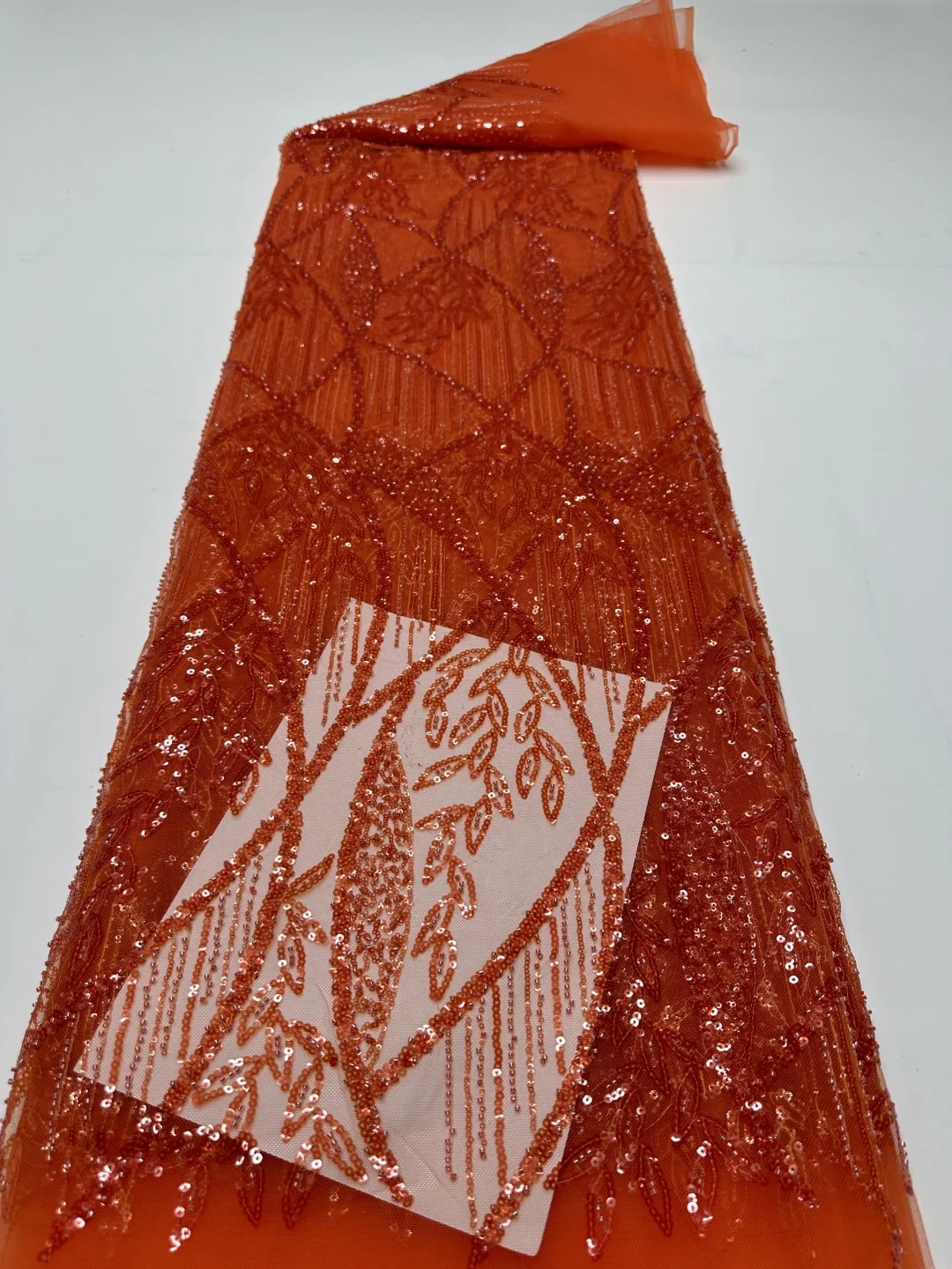 

2025 Austria Luxurious Soft Mesh Sequined Lace Fabric with Stones for Elegant Wedding & Evening DressesNN8715_R