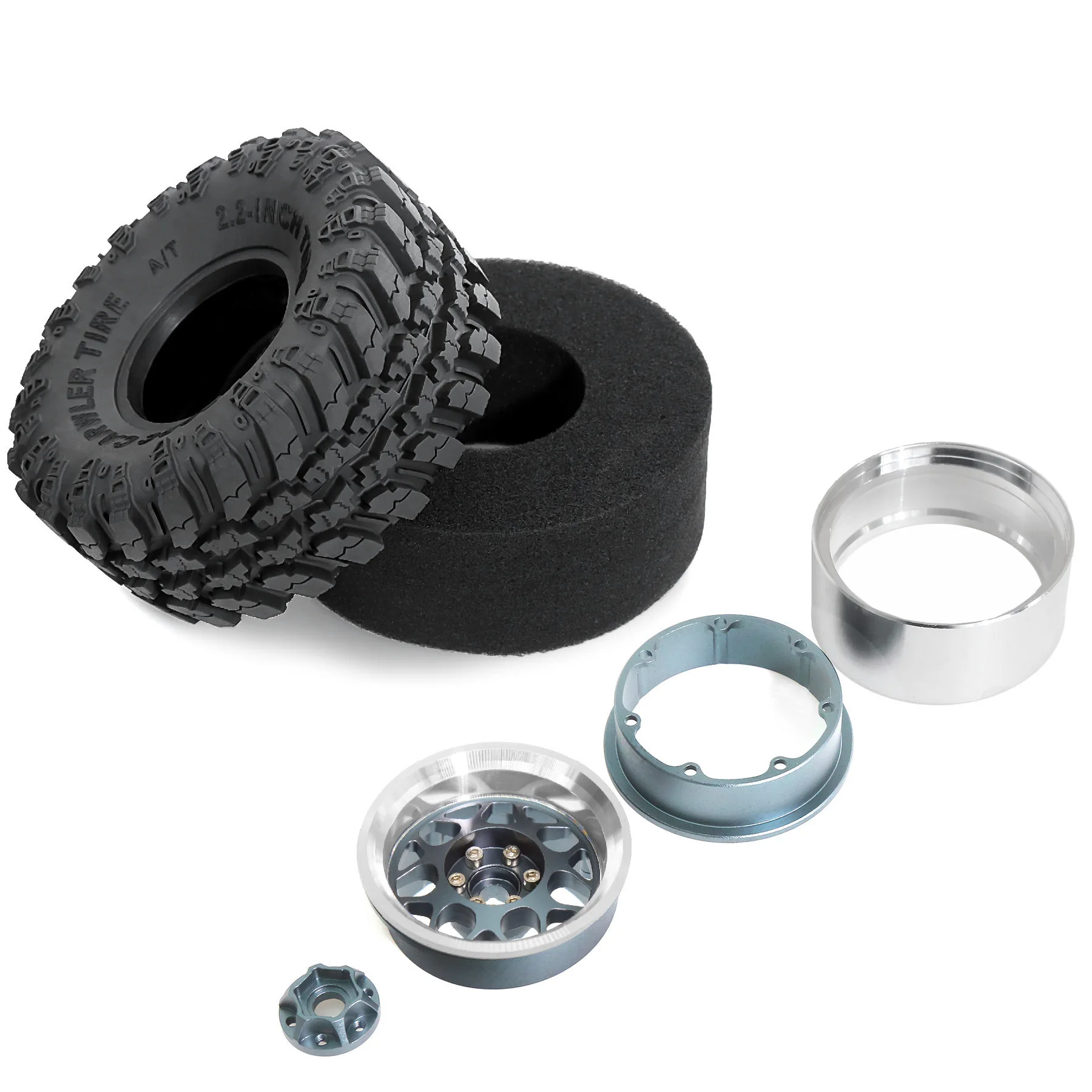 4個セット 2.2インチ ホイールハブ タイヤ トラック クローラータイヤ スキン Axial Wraith 1/10 TRX4 SCX10 RCカー メタル アップグレード OP アクセサリー パーツ