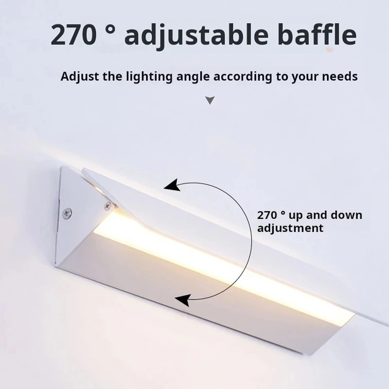 Indoor LED Wall Lamp Adjustable Angle Aluminum Alloy Wall Light Home Living Room Bedroom Vanity Mirror Bedside Lights view 6