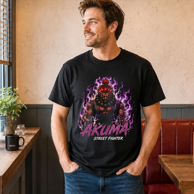 Akuma Street Fighter T shitr Cool Anime Gamer Gift 0813 Retro Arcade Fighting Game Tee Hadouken World Warriors Unisex Top S-6XL