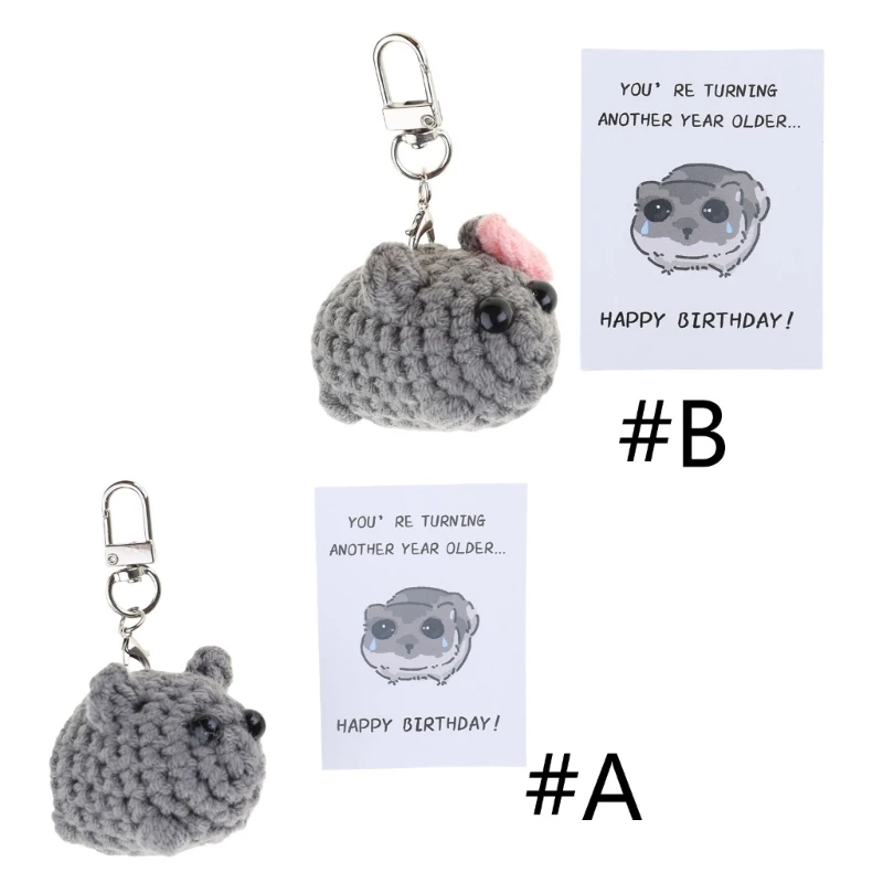 Sturdy Alloy Hamster Keychain Pendant with Elegant Designs Portable Wool Key Holder Craft Supplies for All Ages