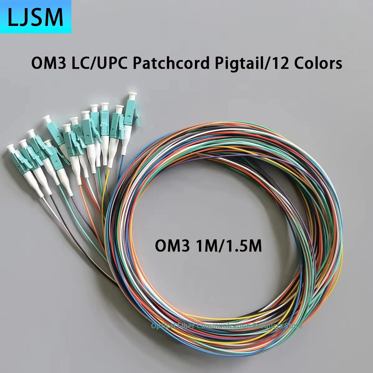 OM3 LC/UPC Fiber Optic Pigtail 12 Colors 0.9mm 1M/1.5M/ Indoor FTTR Multi-Mode Patch Cord Tail for Data Center