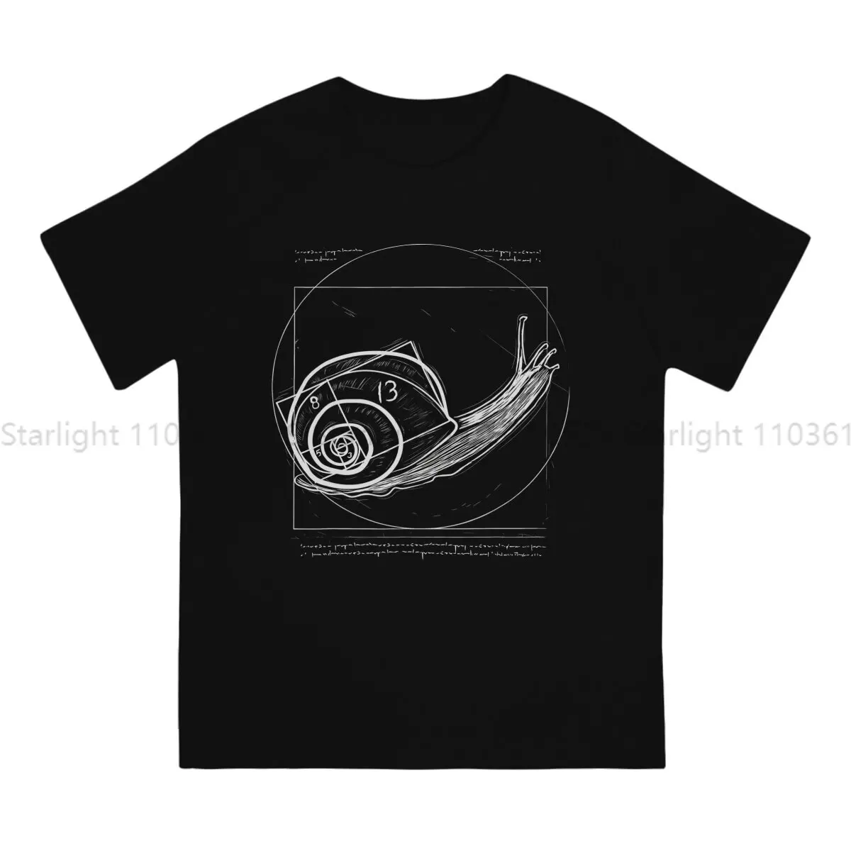 Vitruvian Snail Shell Fibonacci Slug Clothes Snail TShirt Sequence Golden Ratio Leisure T Shirt Summer T-shirt For Adult