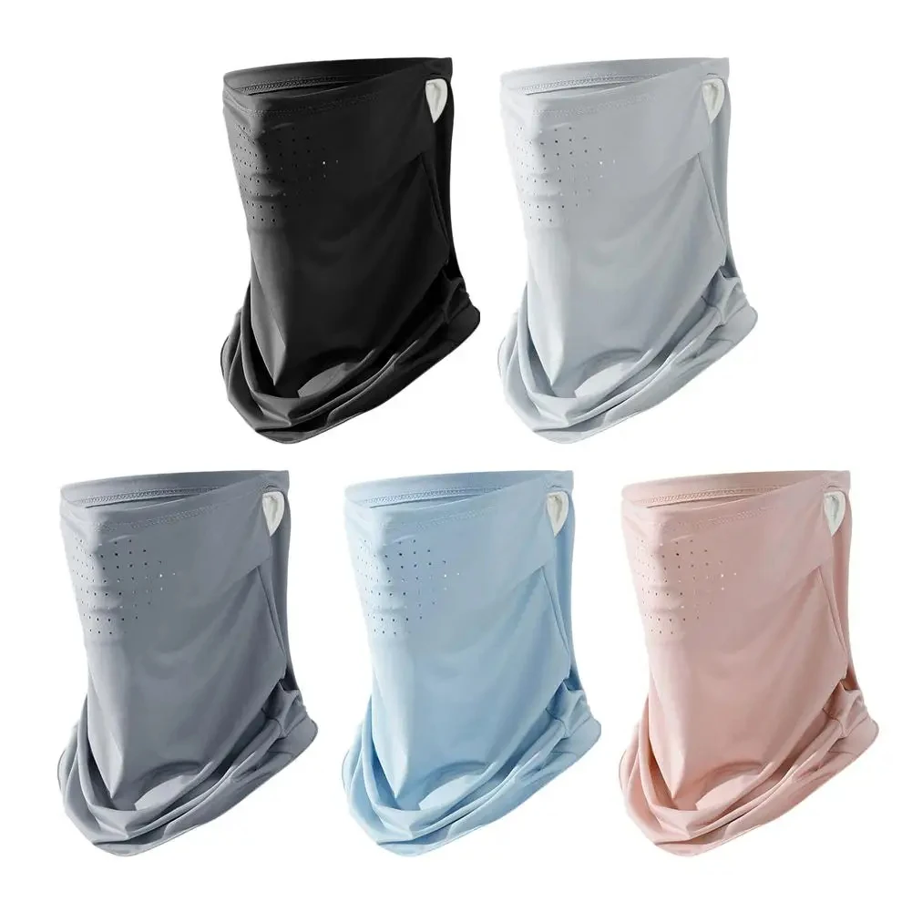 Unisex UV Protection Outdoor Neck Wrap Cover Sports Sun Proof Bib Ice Silk Mask Face Cover Neck Wrap Cover Sunscreen Face Scarf