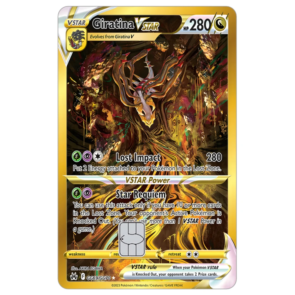 PTCG Credit Card Skin Sticker Arceus Dialga Giratina and Palkia Stickers for VISA JCB MasterCard and Other IC Cards Decoration image 6