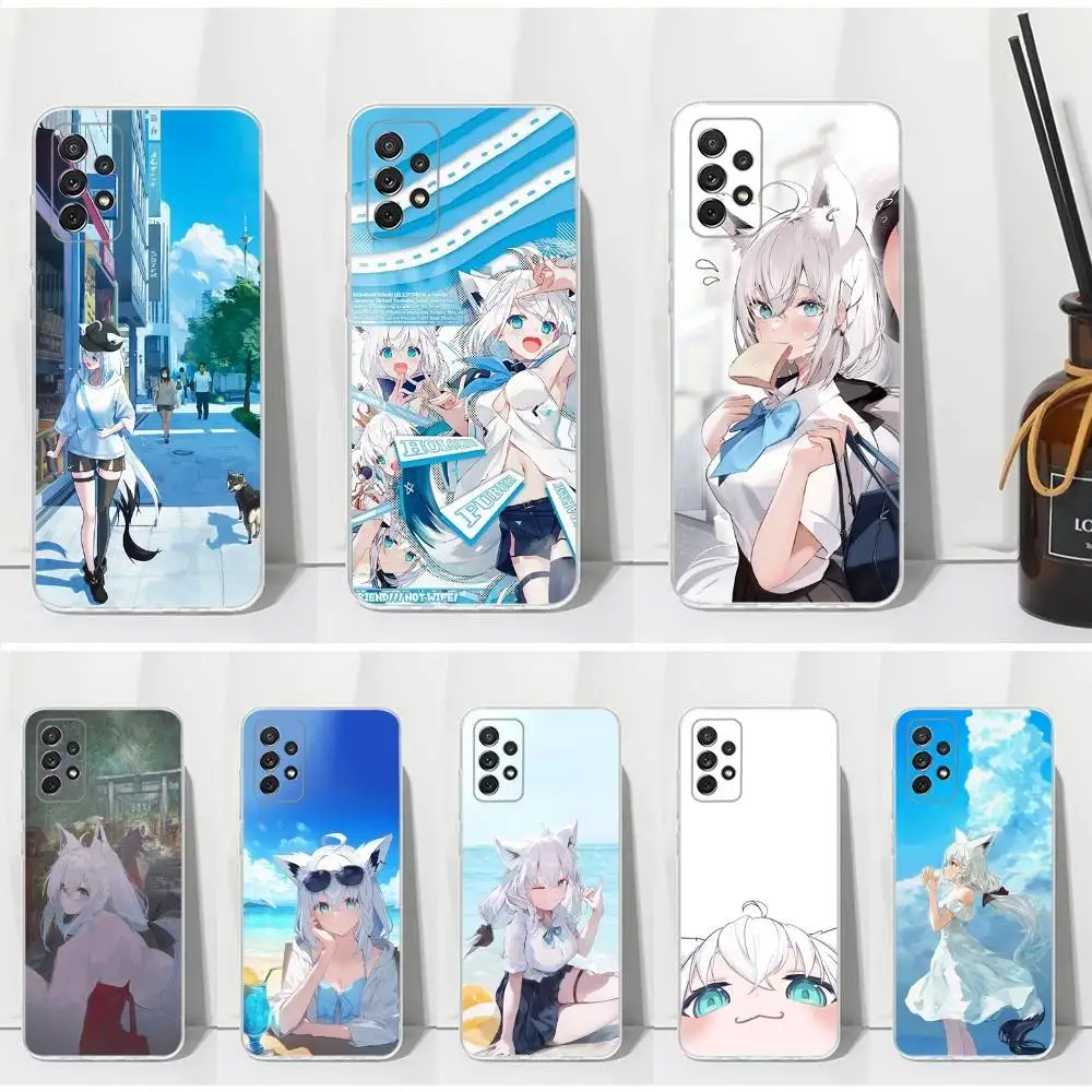 

Cute S-Shirakami F-Fubukis Phone Case For Samsung S30,S23,S21,S22,S20,Ultra,FE,Lite, S10,S9,S8,PIus,Transparent, Silicone Case