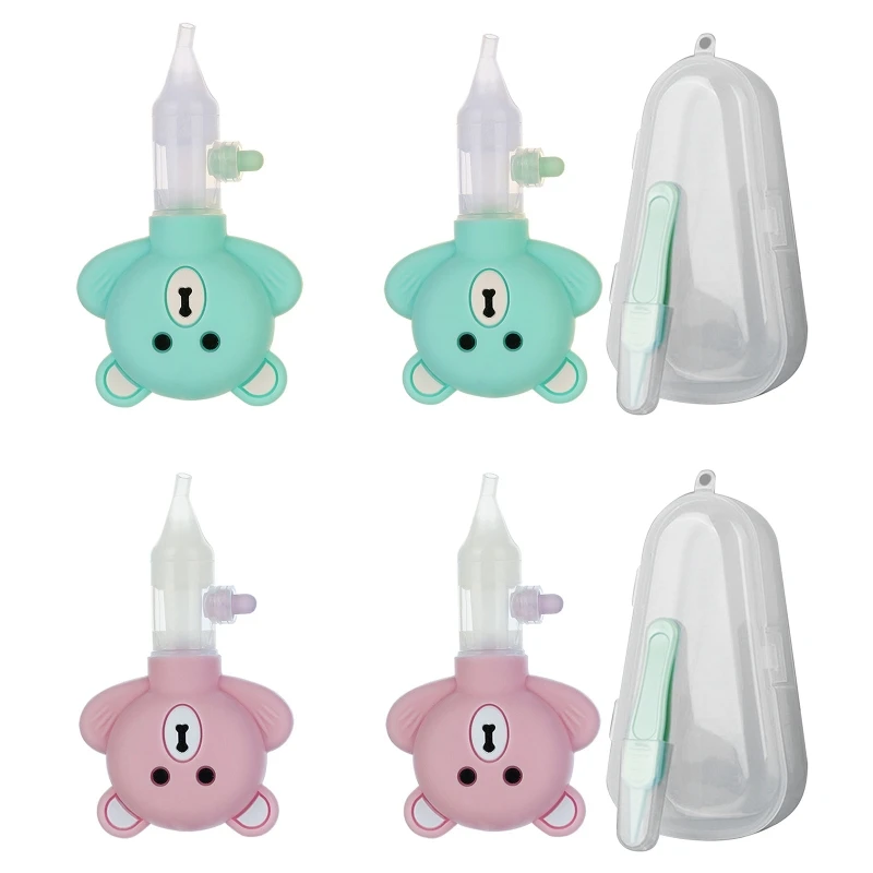 

Kids Vacuum Suction Sniffling Equipment Cartoon Bear Silicone Baby Safety Nose Cleaner Newborn Nasal Aspirator D5QA