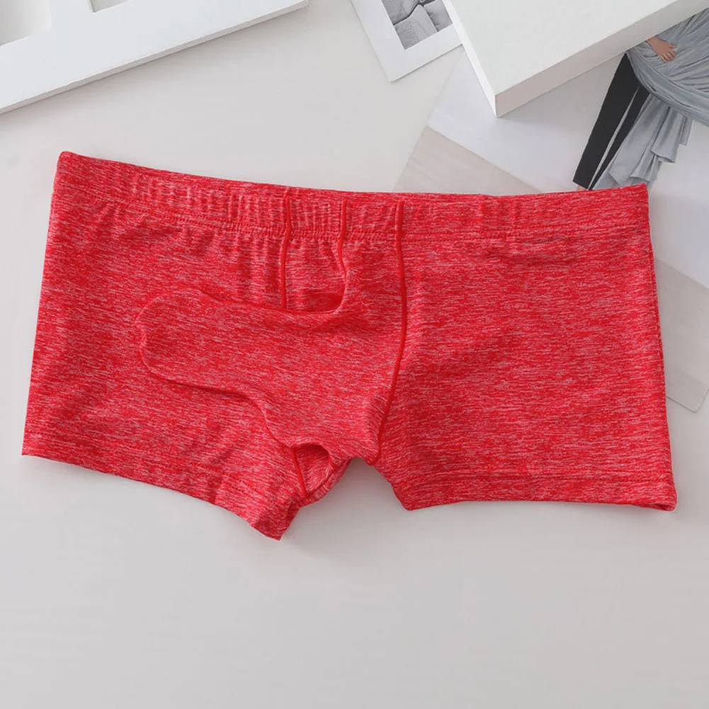 1pc Men Sexy Solid Color Boxershorts Breathable U Shape Pouch Underwear Low Waist Panties Pure Cotton Boxershorts Trunks