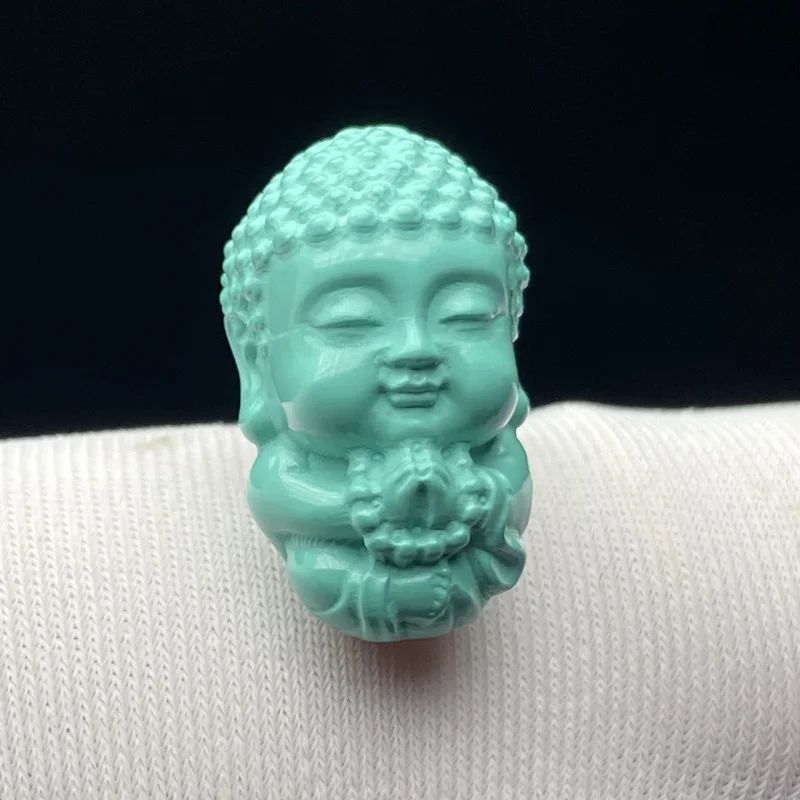 High Porcelain Yajiaoshan Material Turquoise Buddha Back Cloud Pendant Cultural Bracelet Necklace