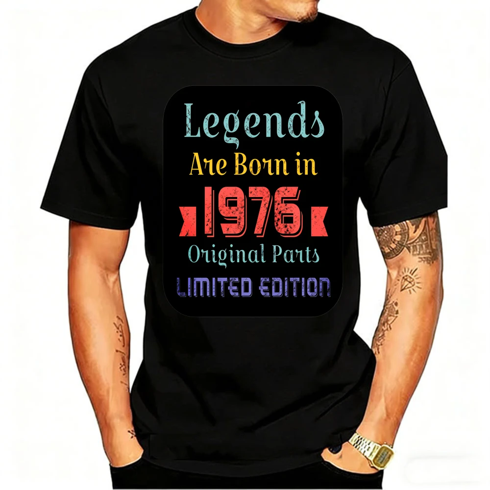 Classics Legends Are Born in 1976 Original Parts Limited Edition Designed Outcast Brain Fashion Casual Regular Short Sleeve