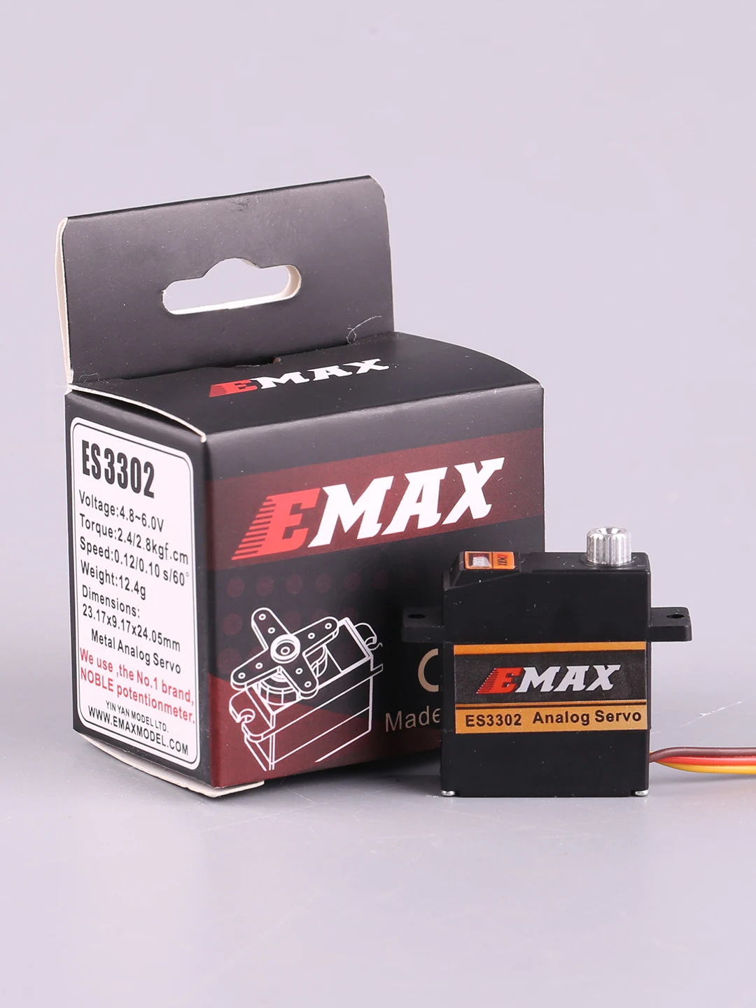 Emax ES3302 4.8V/6.0V 2.4/2.8kgf.cm Metal Gear Analog Mini Servo Futaba JR Plug For RC Airplane Helicopter Glider Toys