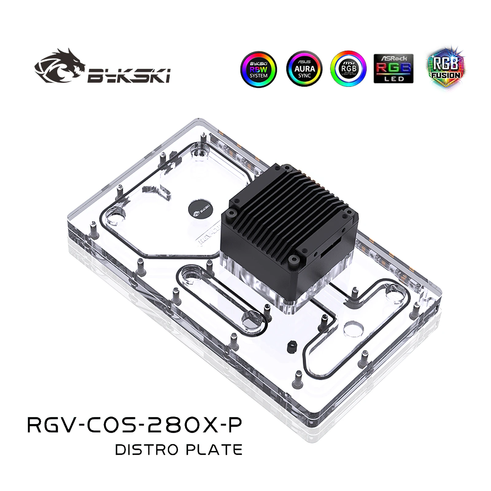 Bykski RGB Distro Plate Reservoir for CORSAIR 280X Chassis RGV-COS-280X-P