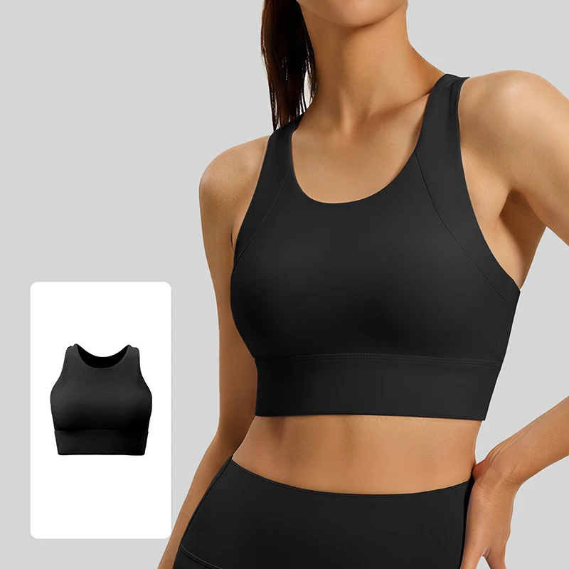 Soutien-gorge de sport antichoc push-up à fort impact pour femme, style racerback, collection 2026 – Confortable et doux, idéal pour le yoga et le Pilates