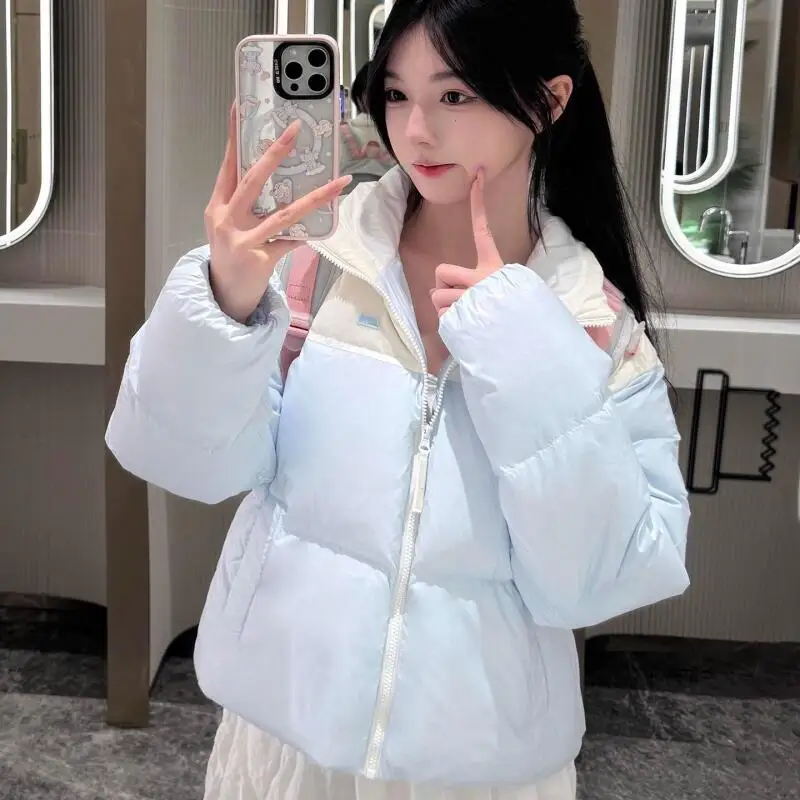 

Цветовая куртка на хлопковой подкладке, женская хлопковая куртка с хлебом, утепленная зимняя студенческая хлопковая куртка-пуховик на флисовой подкладке для девочек