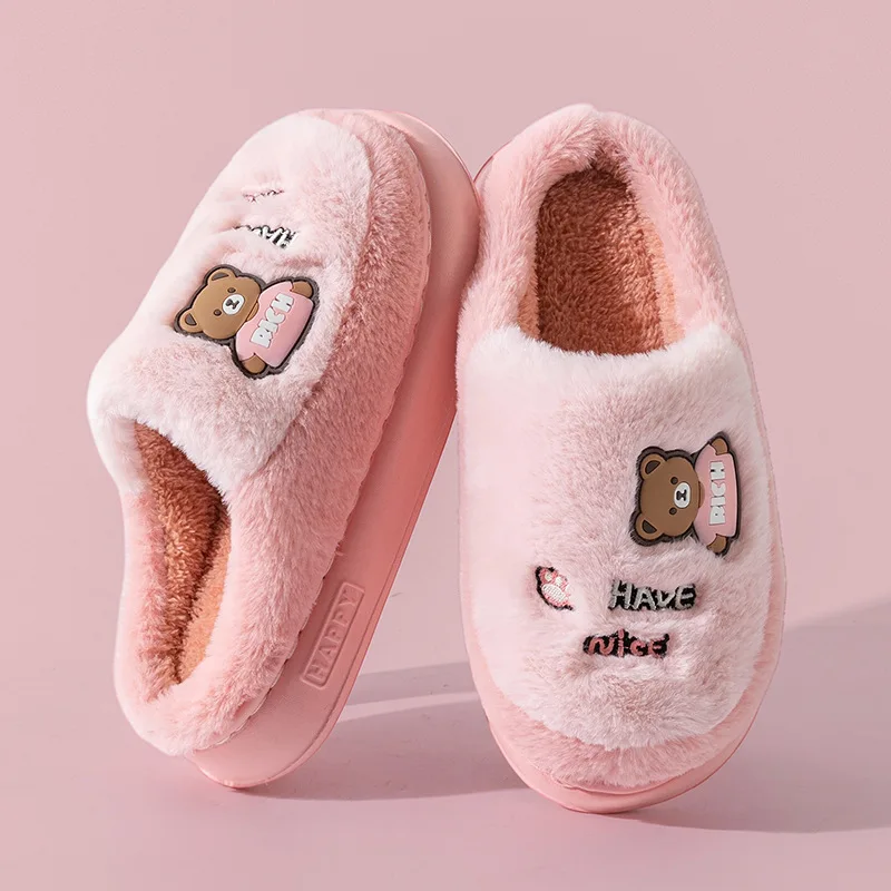 Thicken Warm Long Plush Slippers for Women Winter 2026 Chunky Platform Fluffy Furry Fur Slippers Couple Plus Size Indoor Shoes