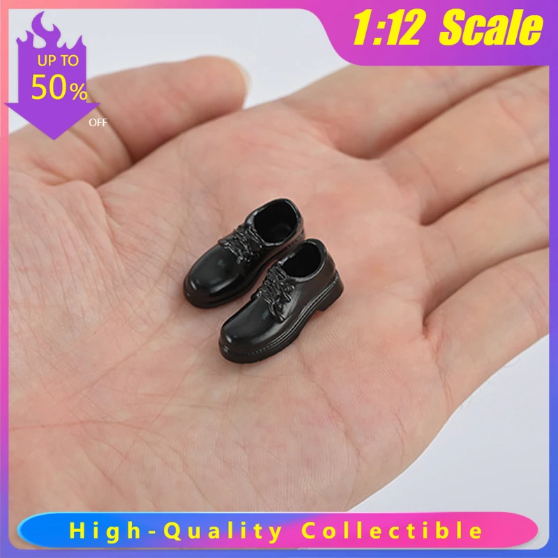 

1/12 Scale Female Soldier Black Hollow Shoes Academic Style Model Gift Accessory Fit 6Inch Action Figure Doll Body