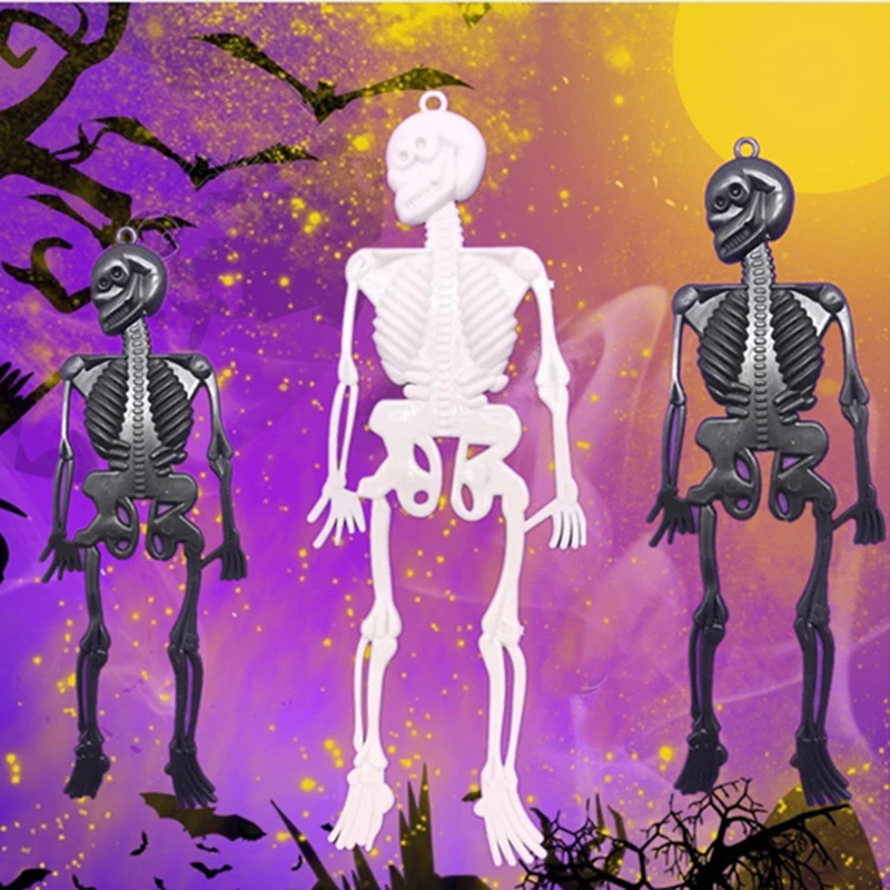 10Pcs Halloween Supplies Decoration Skeleton Pieces Fun Festival Props Model Plastic Simulation Skeleton Bone Pieces Ornaments