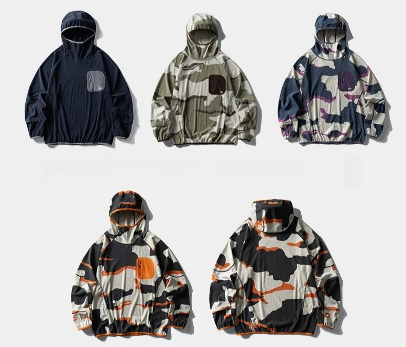Unisex Leichtgewicht Waffelstruktur Hoodie Schnelltrocknend Langarm T-Shirt Atmungsaktiver Outdoor Sportlicher Pullover für Frühling Herbst – Detail 3