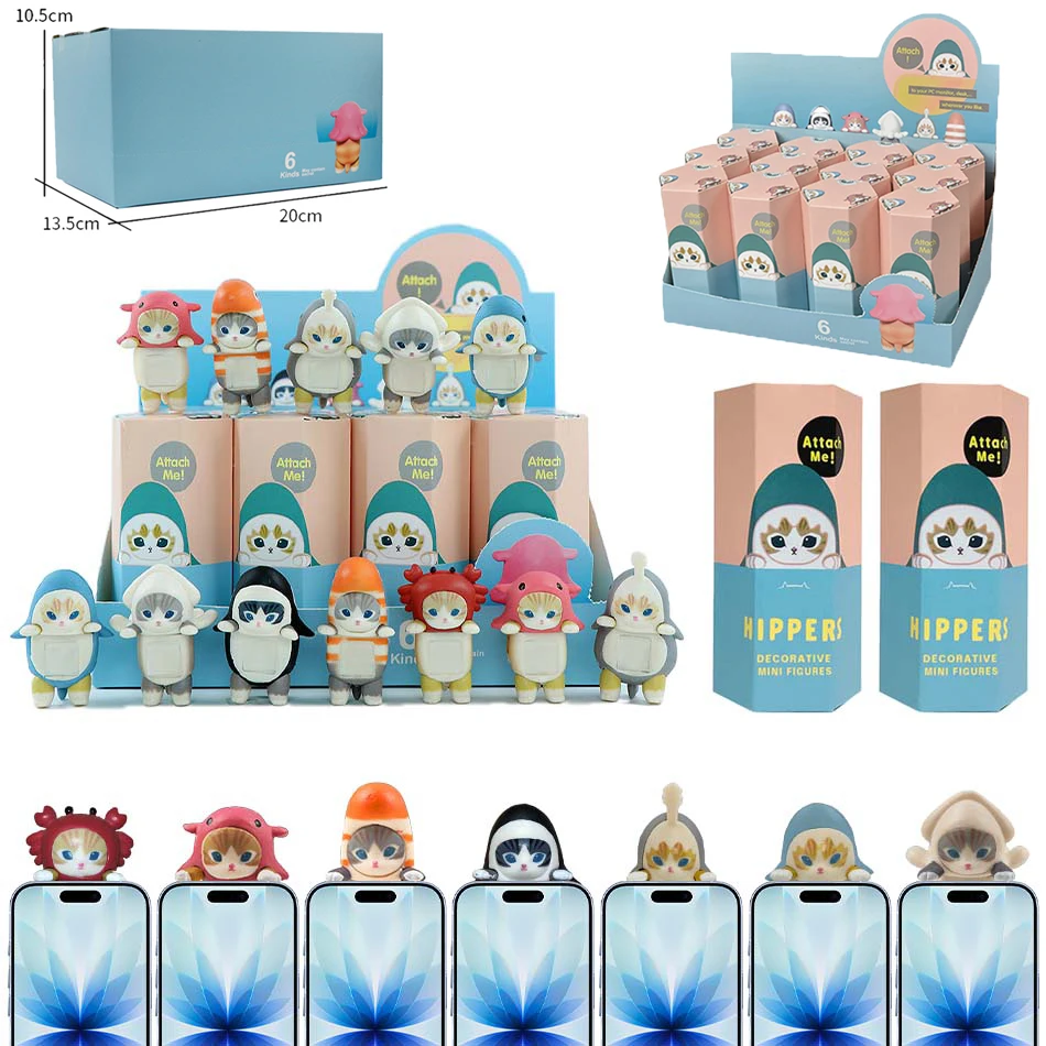 Caja ciega Shark Cat Hippers, caja misteriosa, serie Mini figura de Anime, adornos, muñecos, ventilador, regalo de cumpleaños y Navidad, 2026