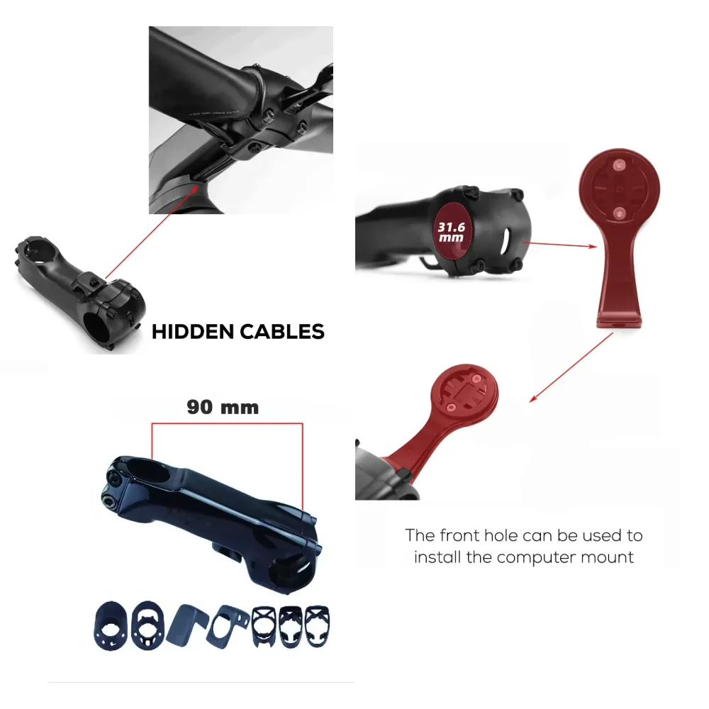 SL7 No Logo Bike Accessories Full Carbon Stem Aero Riser Integrated Internal Wiring Hidden Cockpit For SL7 70mm-130mm Bicycle Ac