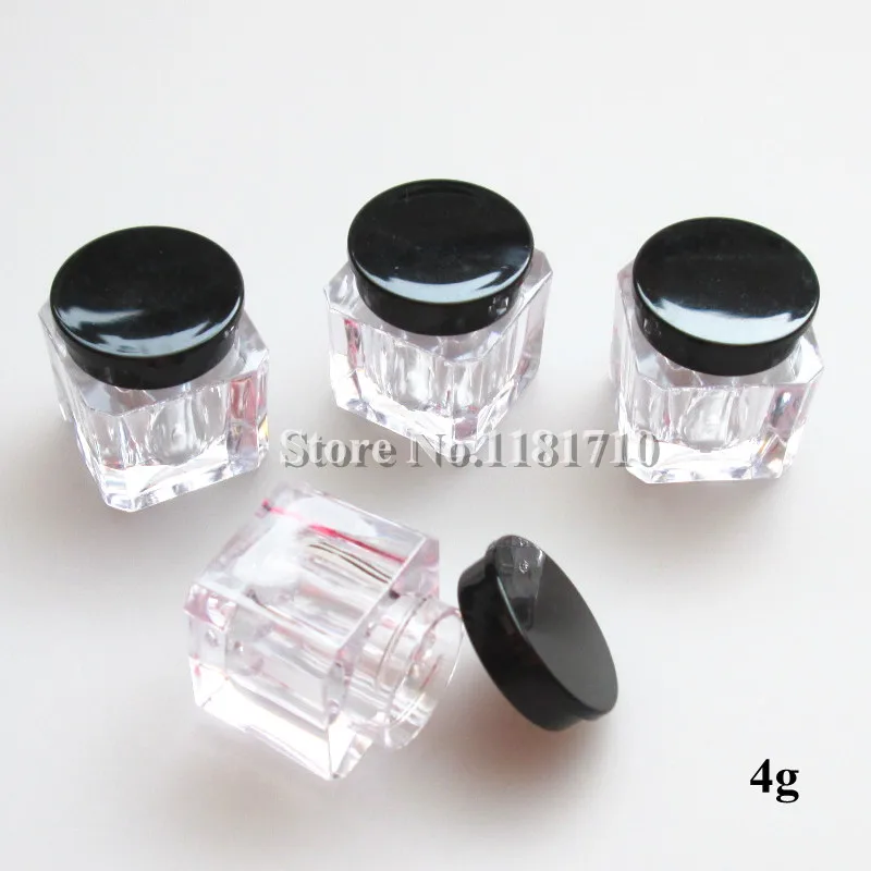 48 Stks/partij Vierkante 4G Plastic Cosmetische Pot Potten Clear Jar Diy Oogschaduw Make-Up Face Cream Lippenbalsem Containers Nail art Opslag