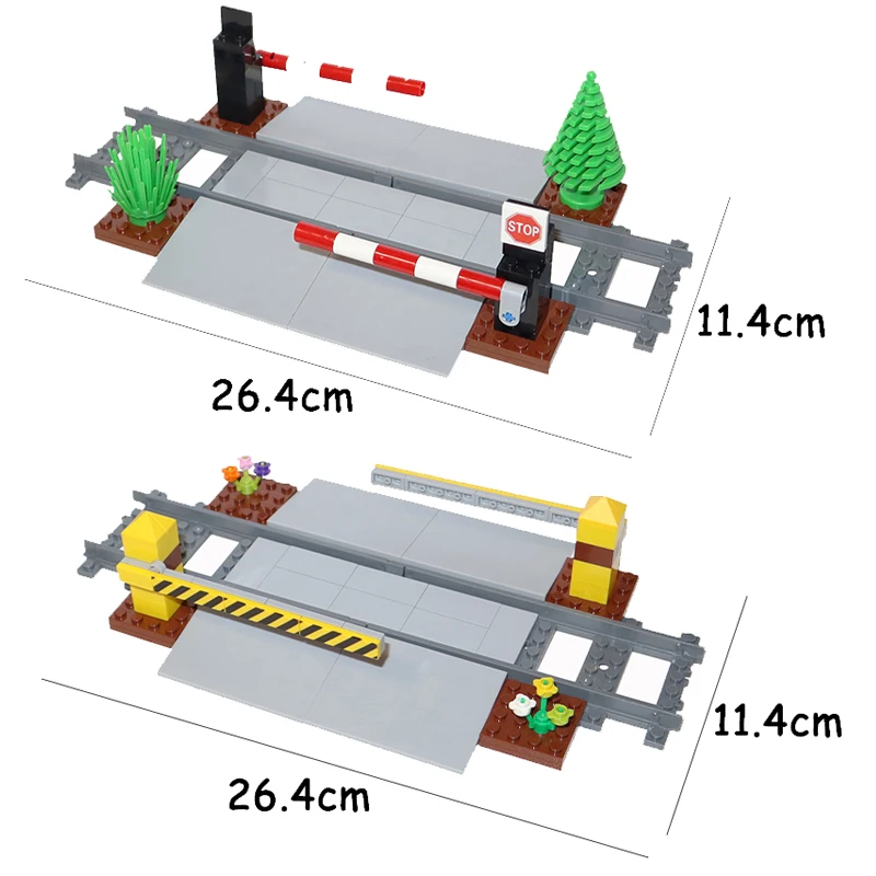 

City Train Track Scene Accessories Block Lever Train Aisle Rail Traffic Signal Lights MOC Models Building Blocks DIY Bricks Toys