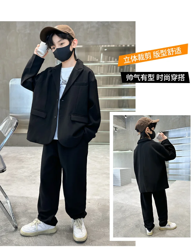 Formelle Kleidung für Teenager-Jungen, Blazer-Hosen-Set, Zweiteiliger Anzug für Jungen, Modische Kinder-Smokings, Kostüm für Hochzeit und Party – Detail 6