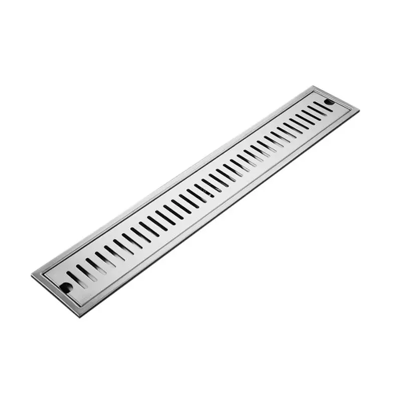 DT17 3X Rectangular Linear Shower Floor Drain Long Channel Drain Stainless Steel for Hotel Bathroom Kitchen 10x20cm