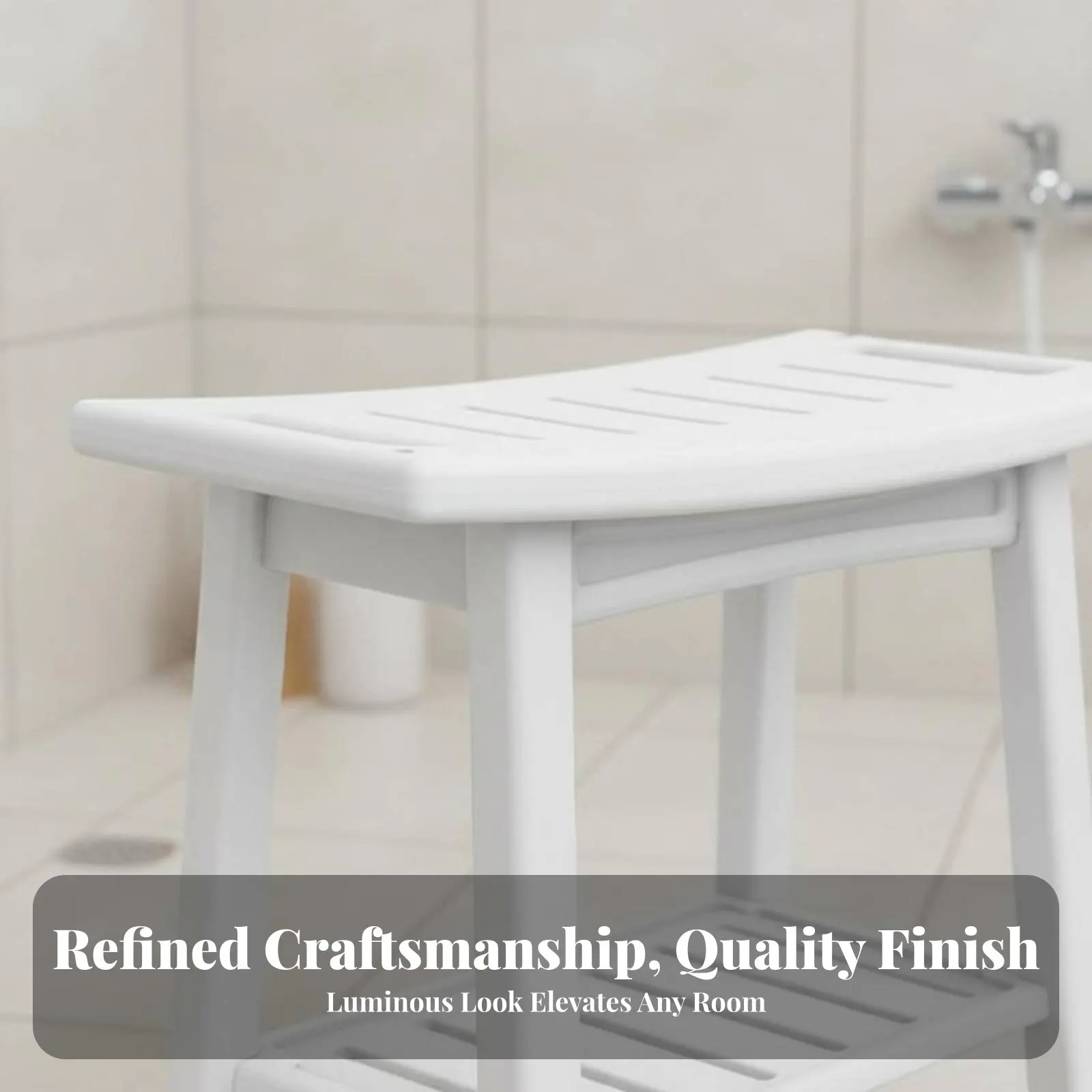 

2-Tier Slatted Bath Bench Non-Slip 2-Tier Slatted Bench Versatile Quick-Draining Design for People with Limited Mobility
