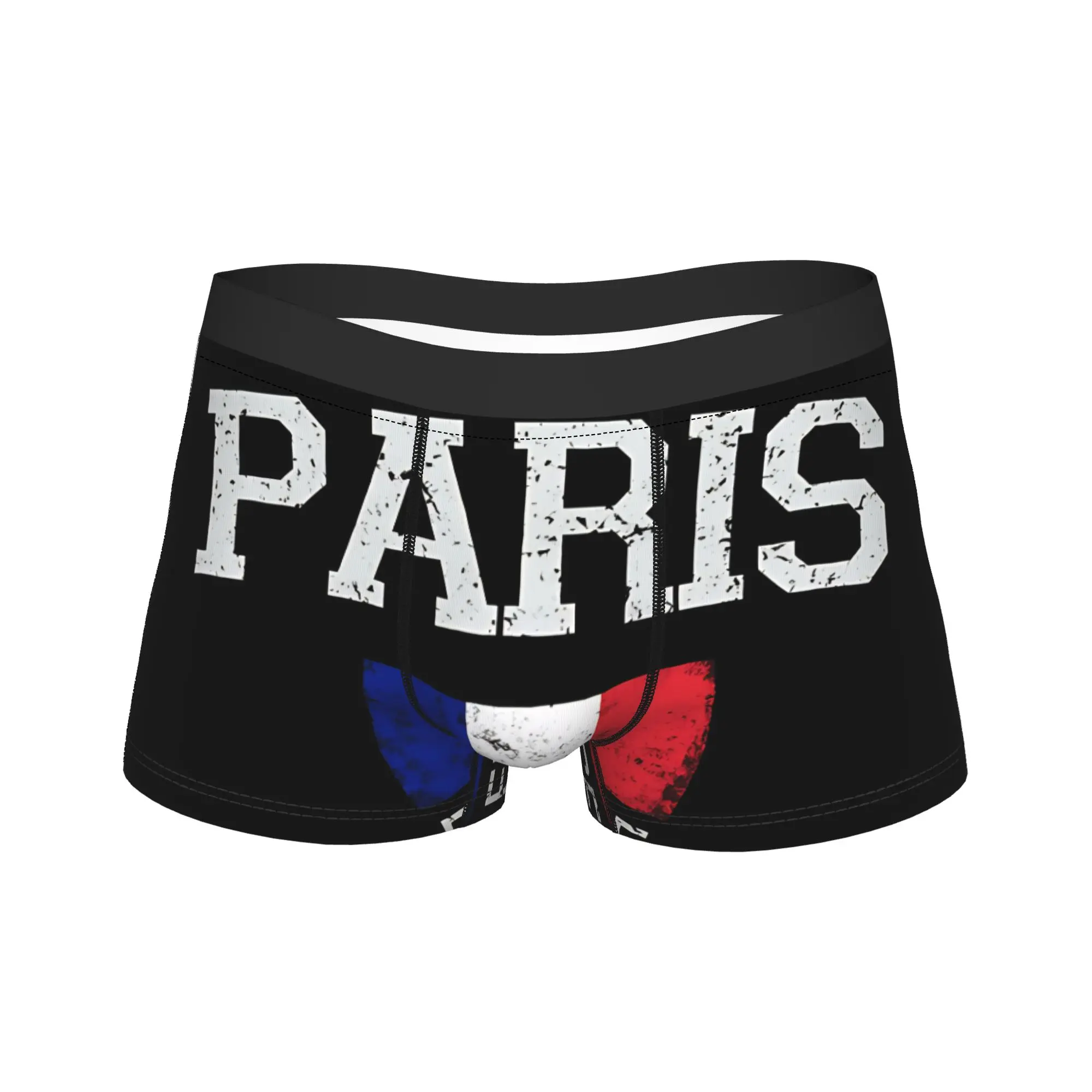 

Vintage Paris France French Trunk 3D Pouch Underwear Quality Printing Shorts Briefs Comfortable Men's Panties Big Size 2XL