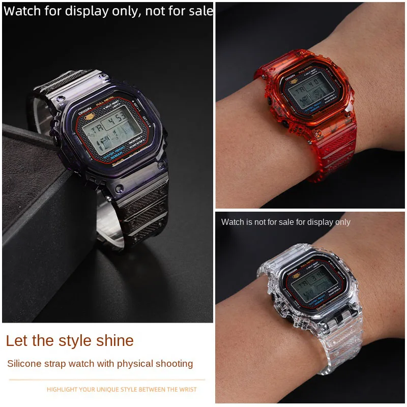طقم حافظة بحزام سيليكون شفاف ، إطار ساعة ، طقم Mod ، ، 35th مناسب للذكرى السنوية Casio ، من B5000