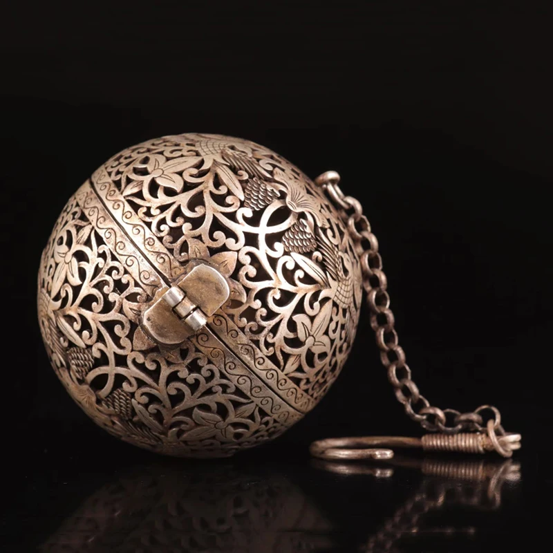 Collect China's Tibetan silver and copper pendant magpie incense burner sachets Household Decoration gift