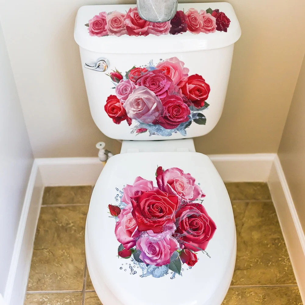 Waterproof Wall Art Bathroom Flower Sticker For Modern Bathrooms Moisture Resistant Wall Decals Bathroom Decor