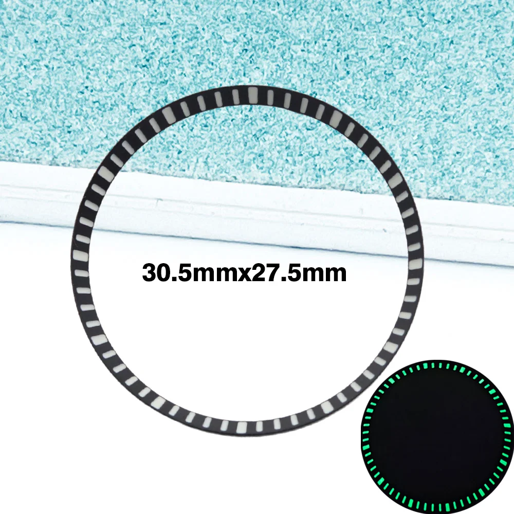 30.5 مللي متر الأخضر مضيئة الفصل الدائري الظل الداخلي صالح ل SKX007 SKX009 SRPD ساعة حافظة أسود فضي أخضر ساعة الفصل الدائري جزء