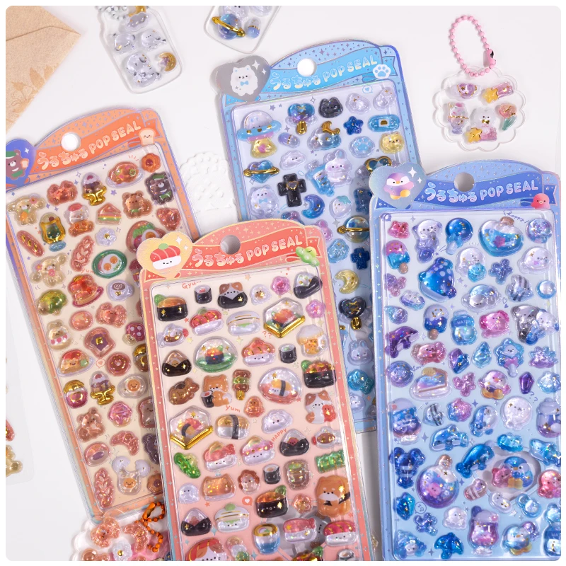 

Japanese Style 3D Relief Stickers Scrapbooking DIY Journaling Stationery Diary Decor Cute Stickers School Supply