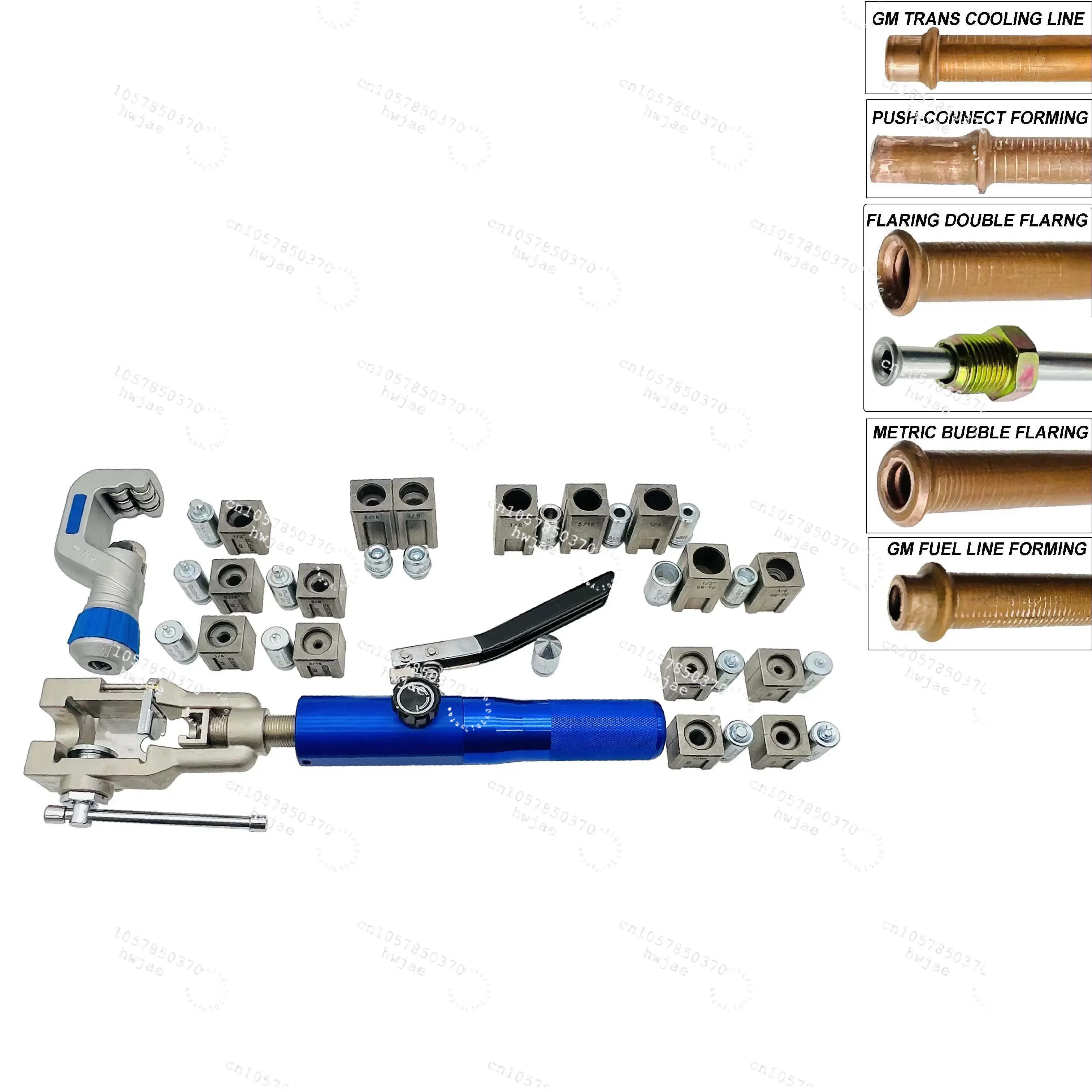 Universal Hydraulic Flaring Tool Set with Transmission Cooling Line & Brake Line Dies Adapters