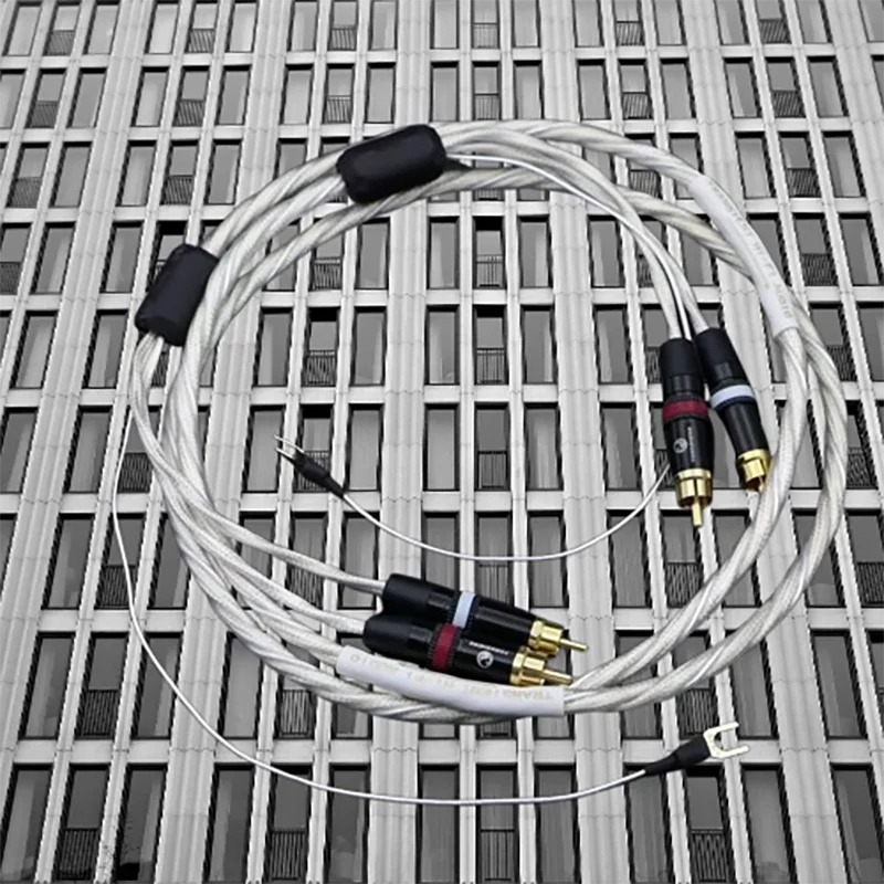

​​7N OCC Silver-Plated Double-Shielded LP Phono Cable - Ultra-Low Noise HiFi RCA Interconnect for Turntable Preamplifier​