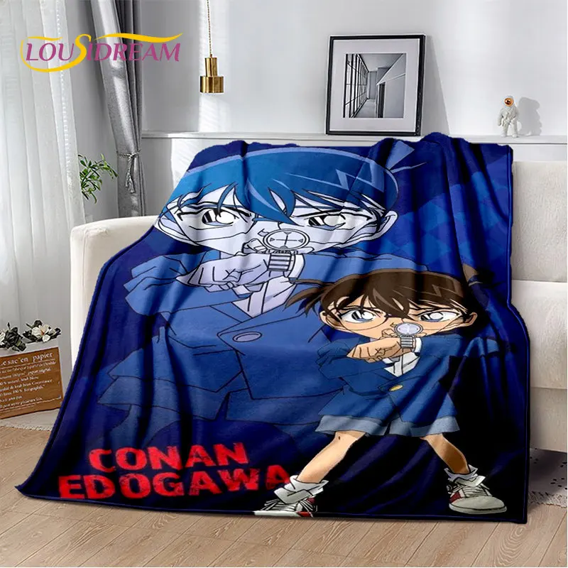 นักสืบ Conan การ์ตูนอะนิเมะนุ่มผ้าห่มกำมะหยี่,ผ้าลินินตกแต่งผ้าห่มผ้าห่มสำหรับห้องรับแขกห้องนอนโซฟาปกปิกนิก3D